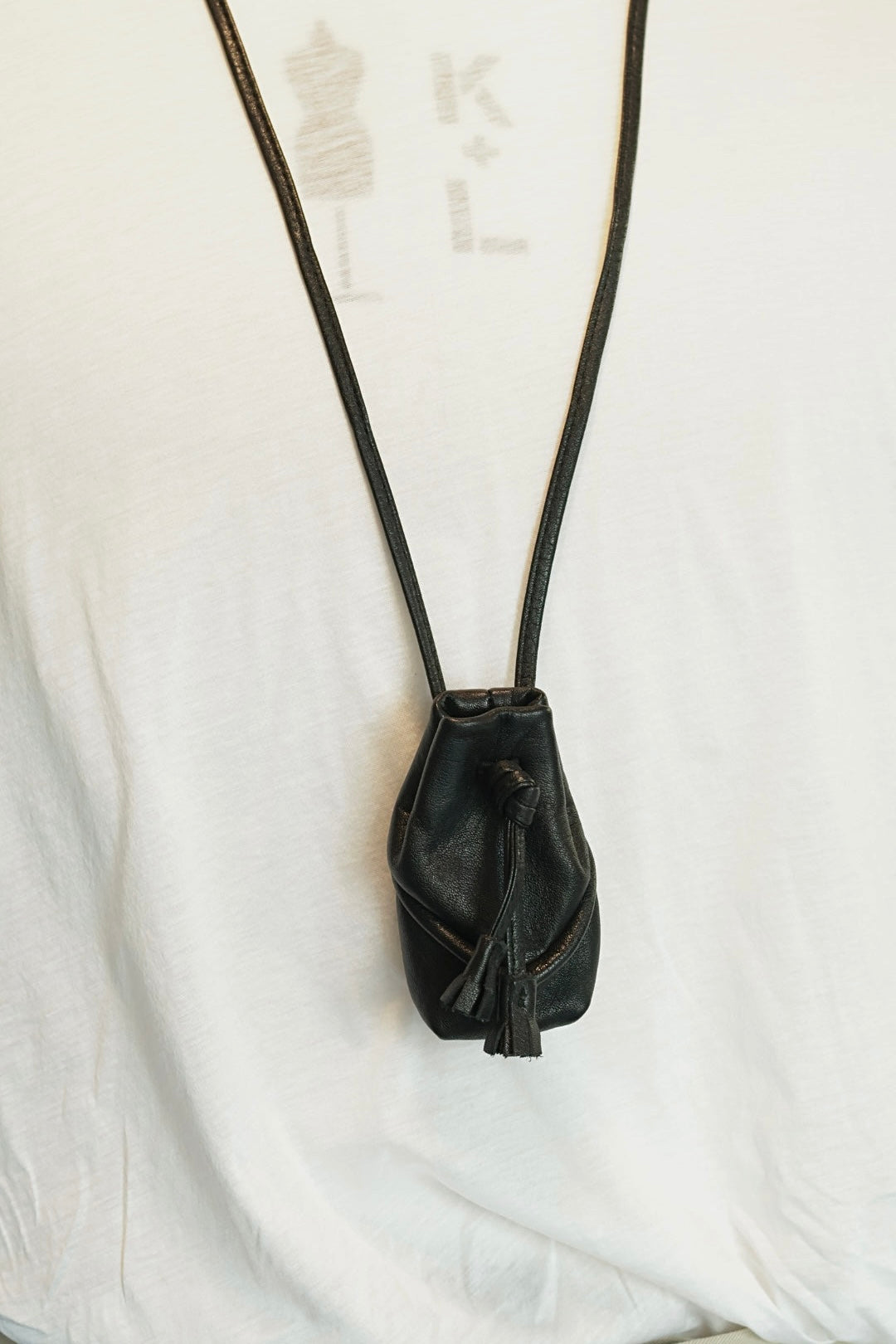 【Thumbindex】Mini KINCHAKU Necklace Black