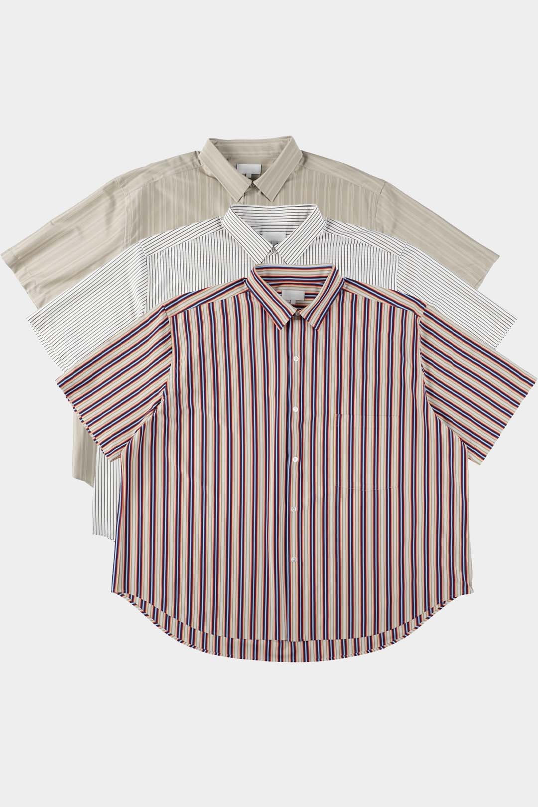 【KANEMASA PHIL.】46G Atmosphere Stripe S/S Shirt