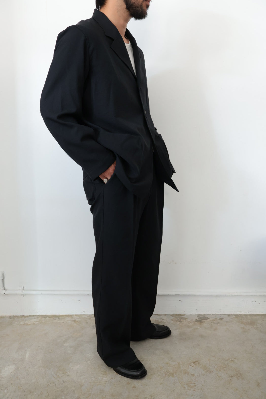 【Cale】WATER TWISTED LINEN JACKET (Blue × Green)
