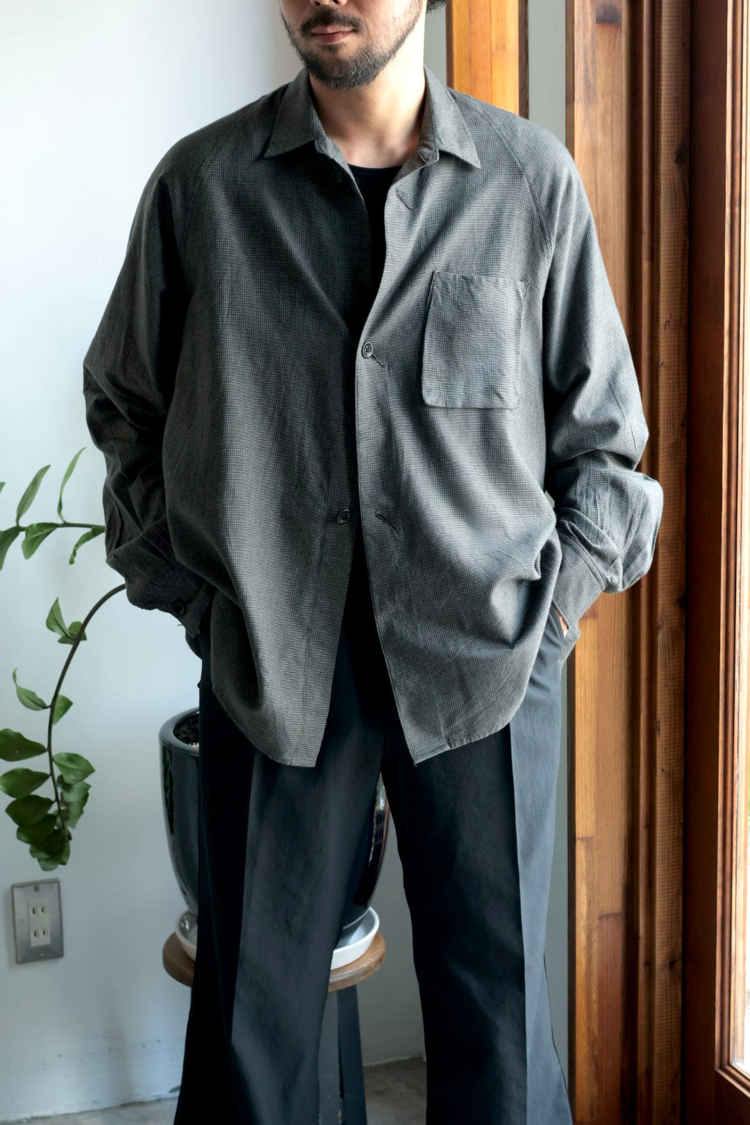 【satou】nemaki wide check shirt