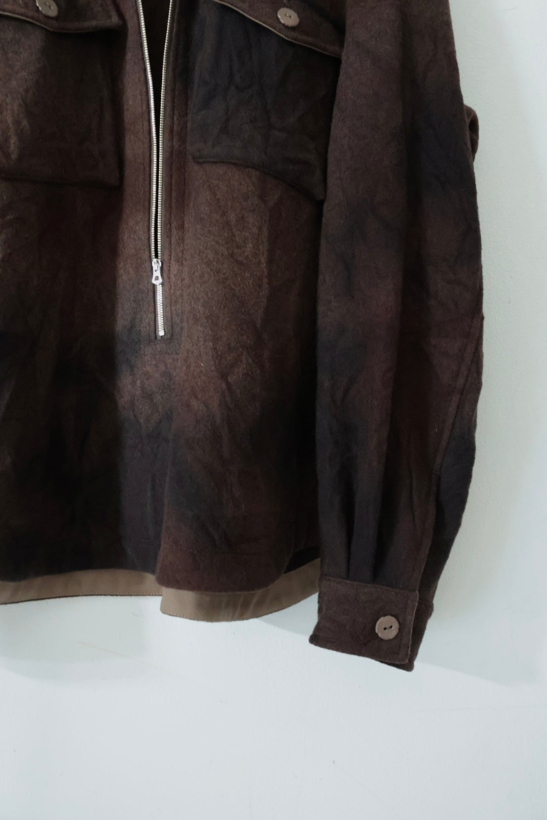 【satou】Half zip melton shirt (sabi)