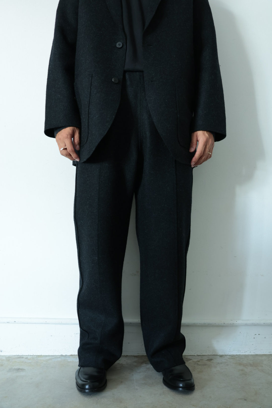 【Cale】WOOL FELT EASY PANTS