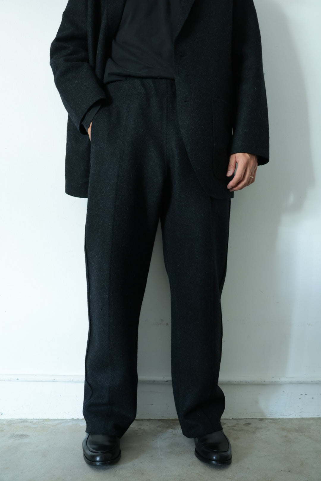 【Cale】WOOL FELT EASY PANTS