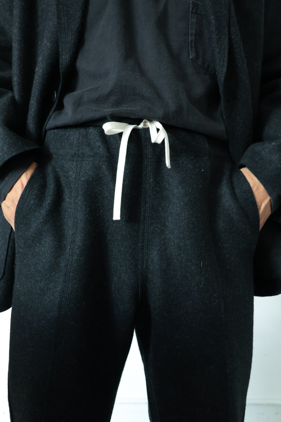 【Cale】WOOL FELT EASY PANTS