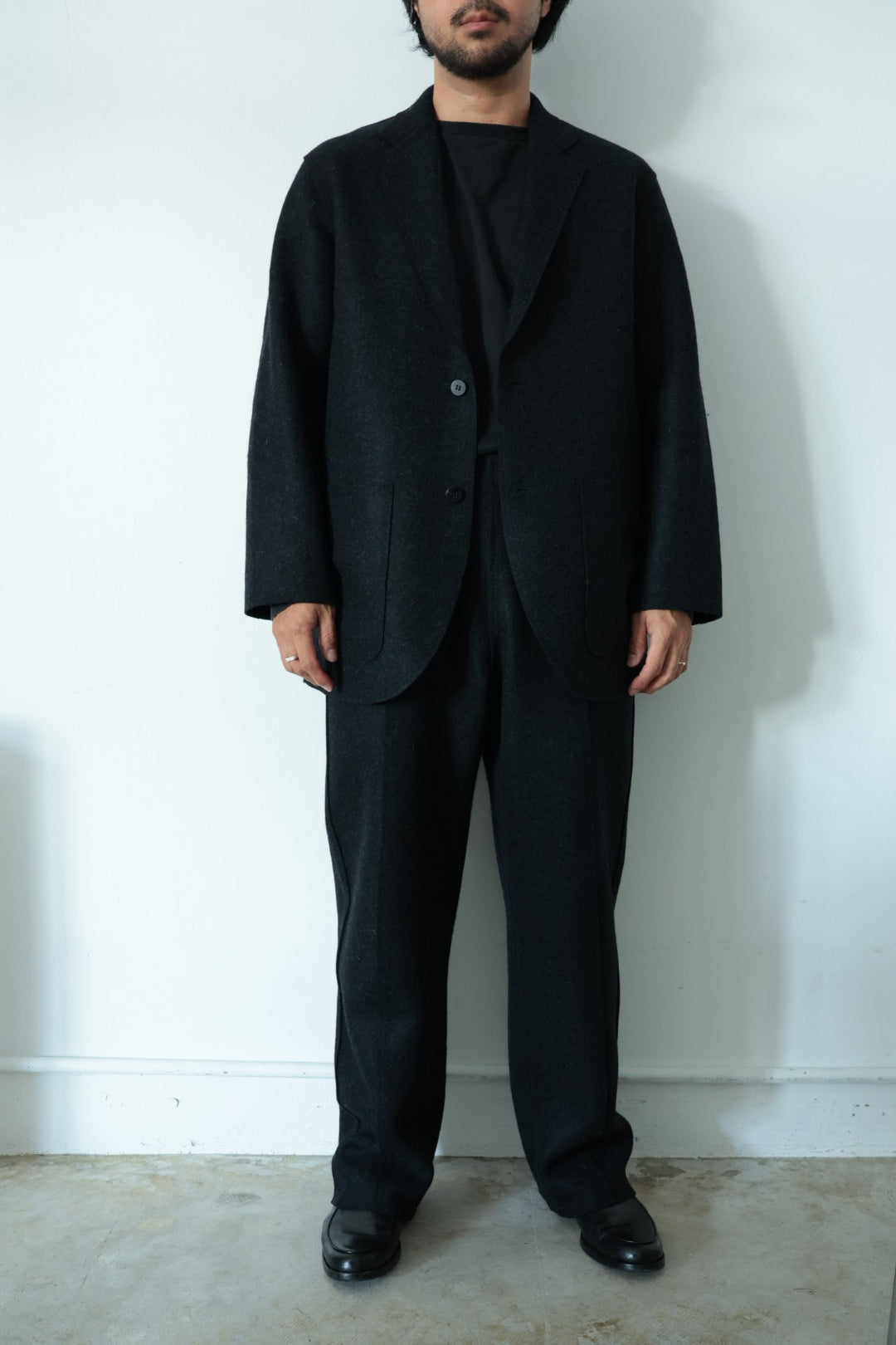 【Cale】WOOL FELT EASY PANTS