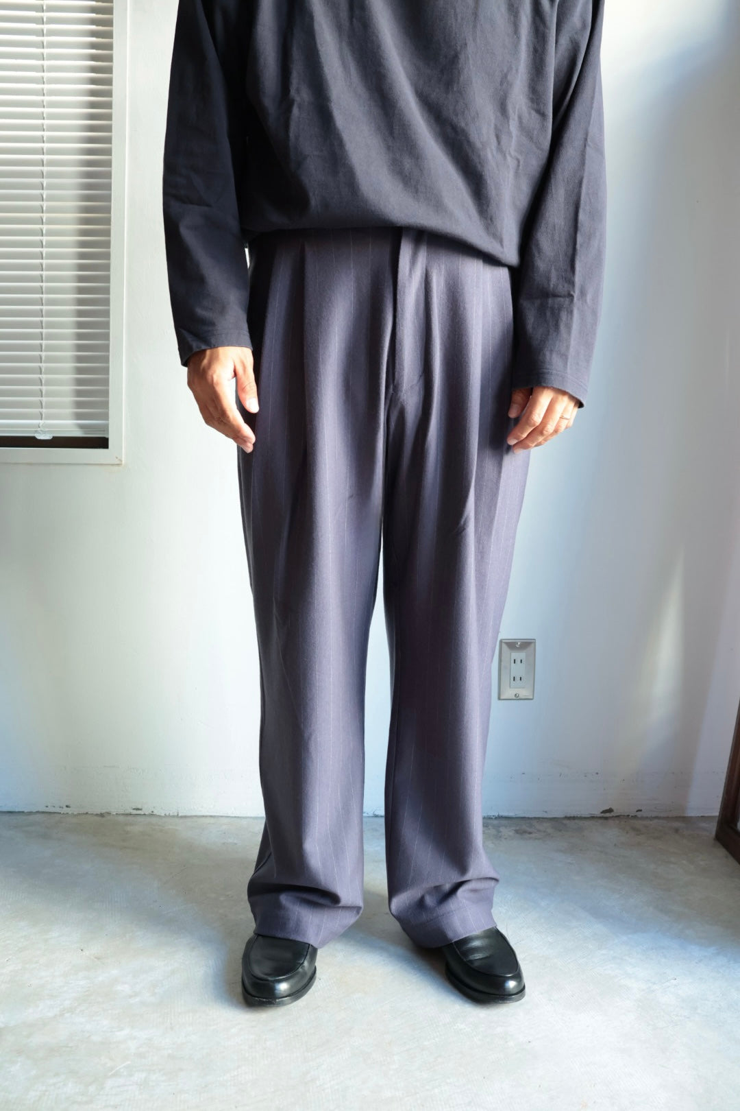 【KANEMASA PHIL.】36G Wool Stripe Trouser