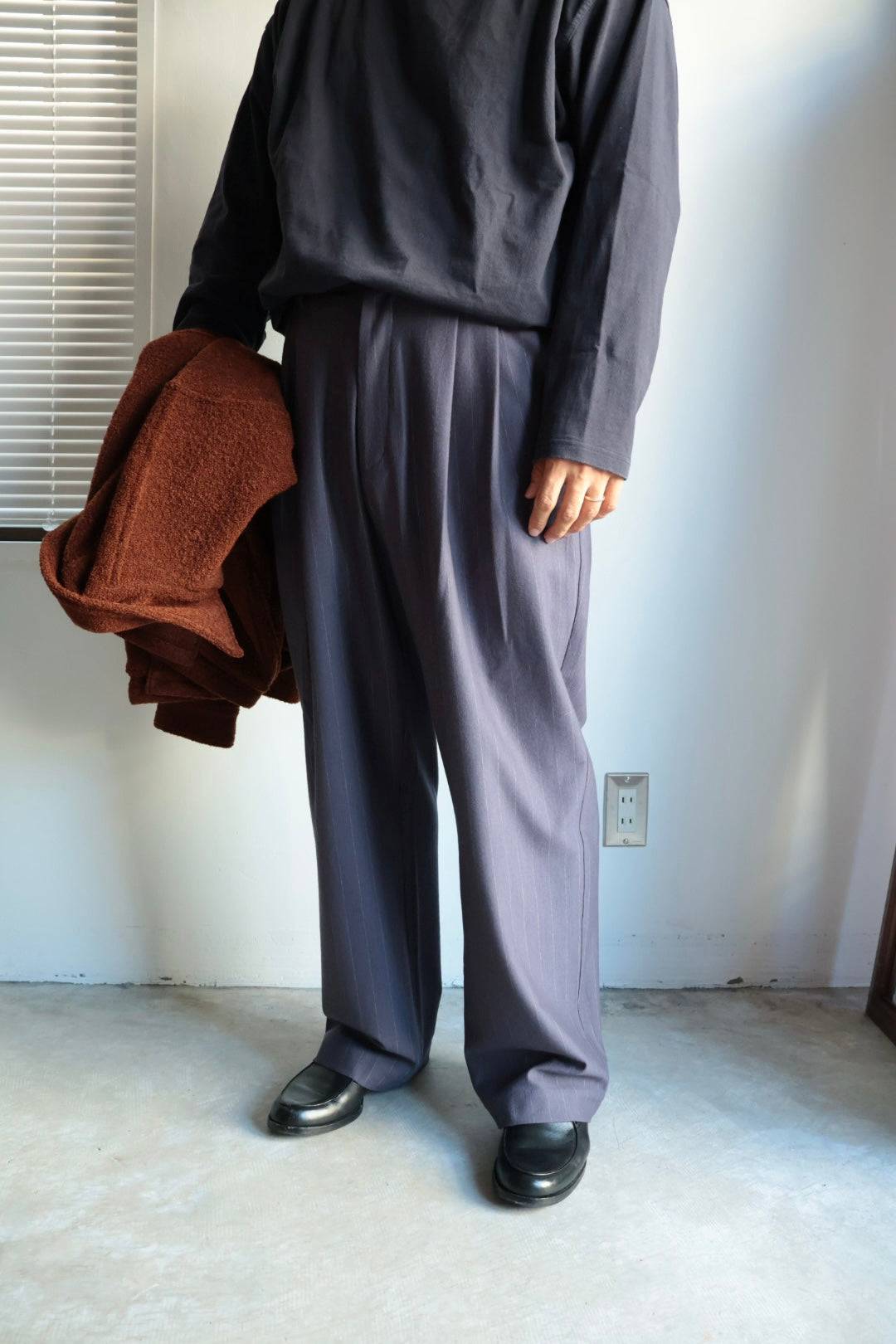 【KANEMASA PHIL.】36G Wool Stripe Trouser