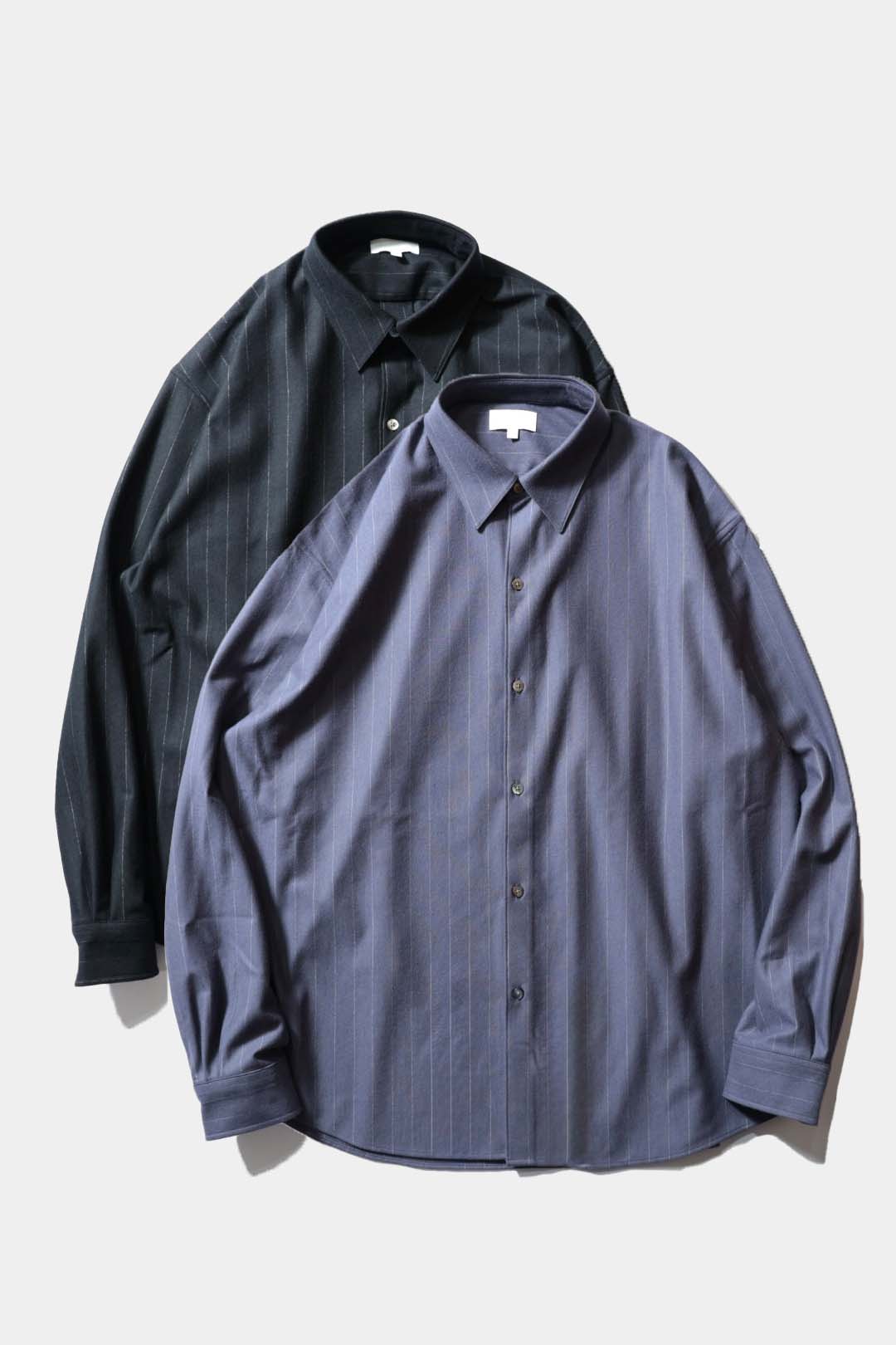 トップス KANEMASA PHIL. 36G IDEAL WOOL STRIPE KANEMASA PHIL.】36G Wool Stripe Ideal Shirt – Mo