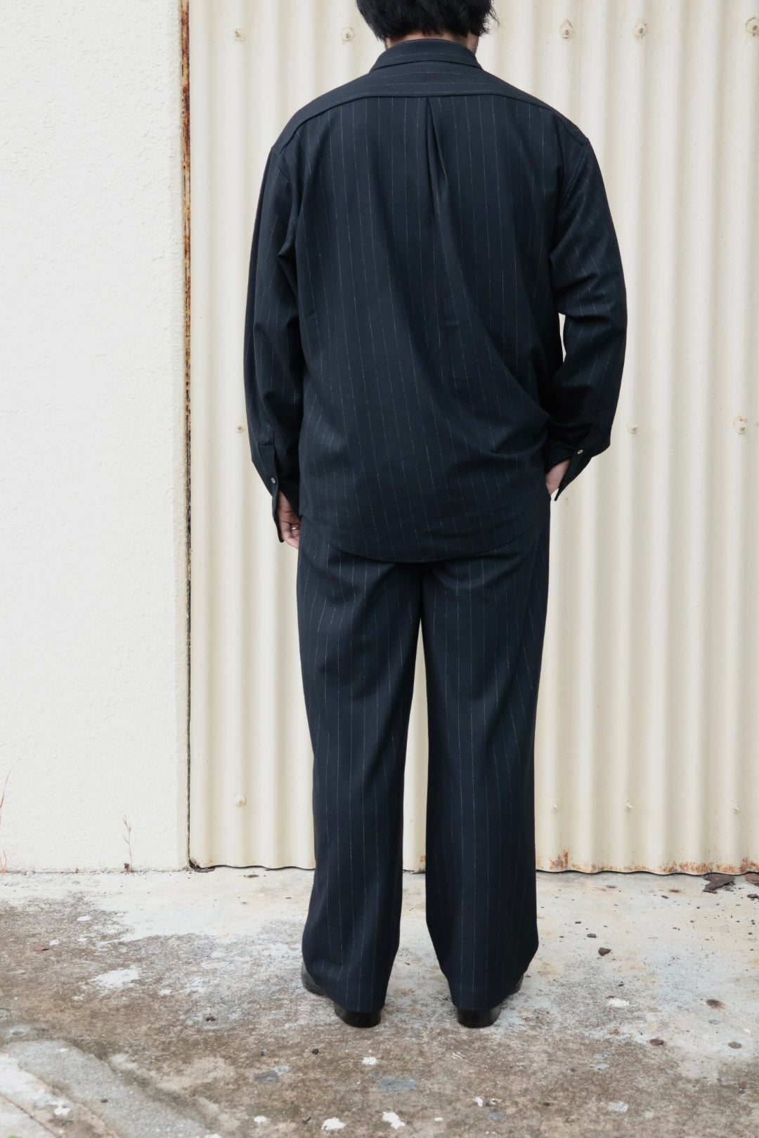 【KANEMASA PHIL.】36G Wool Stripe Ideal Shirt