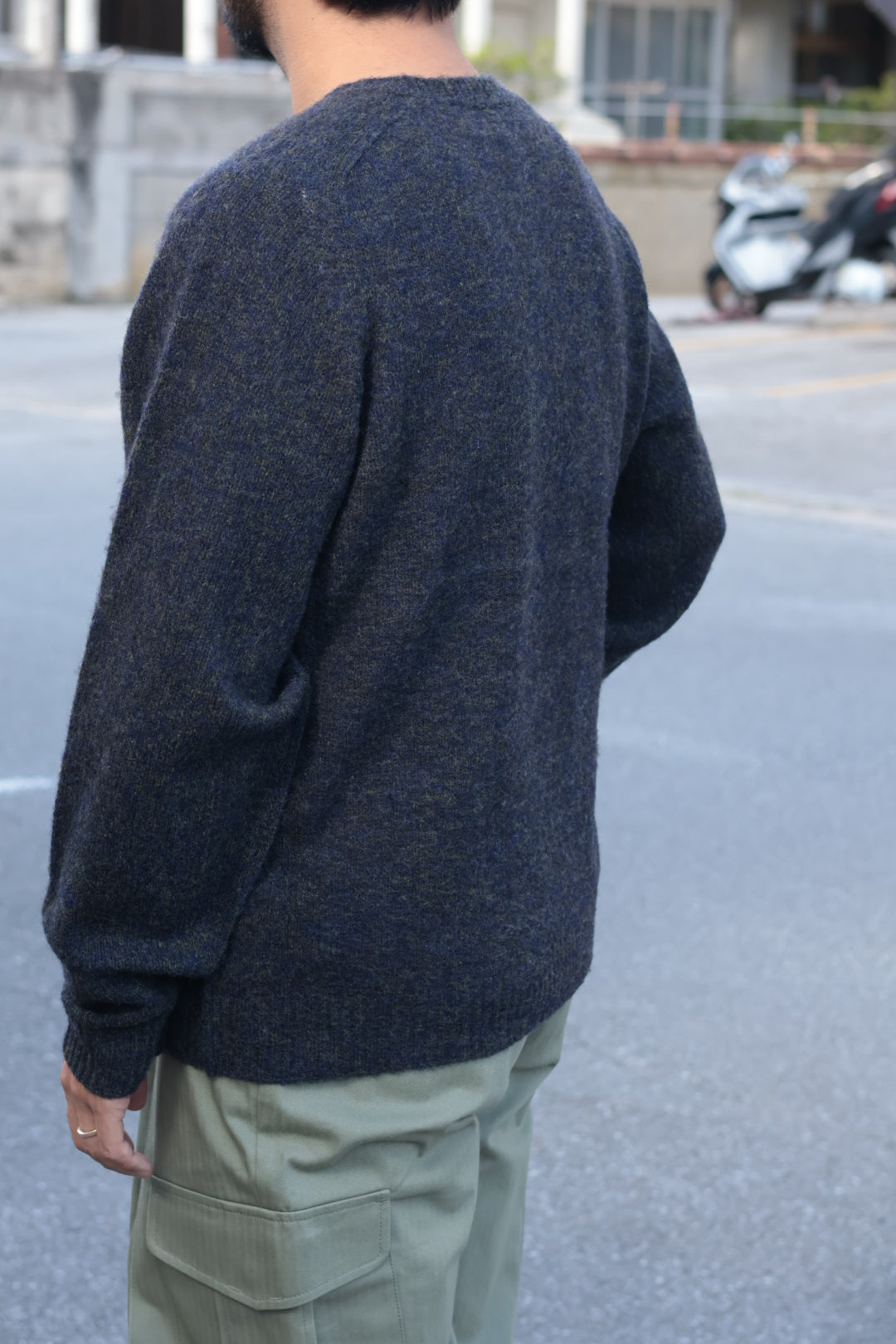 【YLÈVE】ITALIAN MERINO WOOL MELANGE KNIT PULL OVER