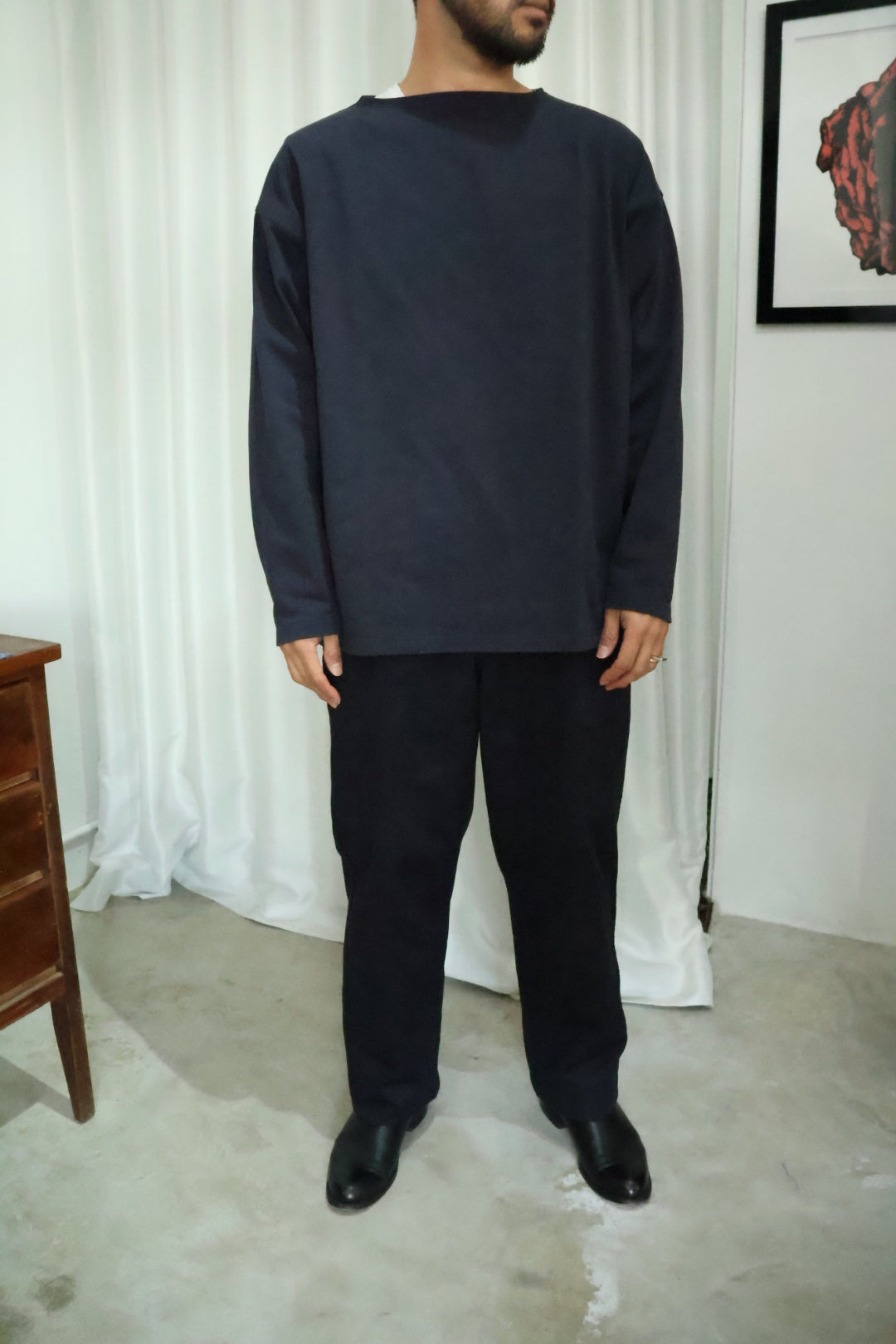 【Y】ORGANIC COTTON JERSEY BOAT NECK P/O