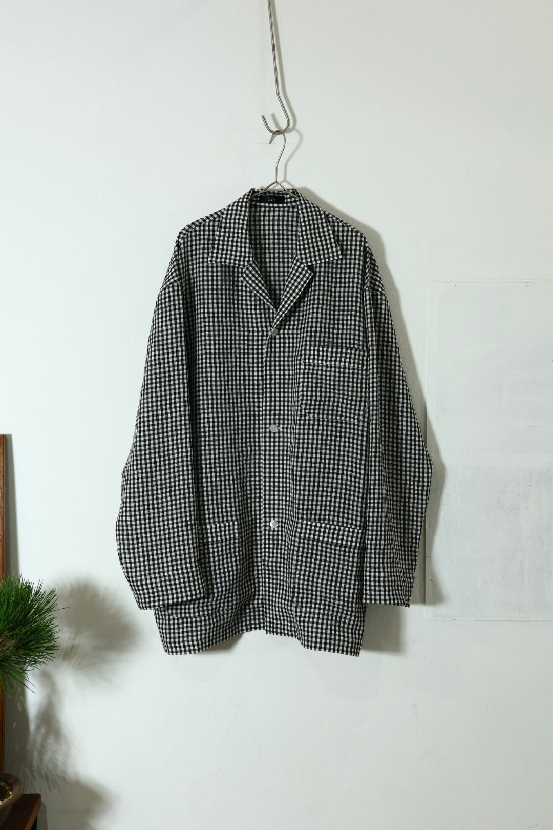20%OFF【Cale】WATER TWISTED LINEN JACKET (White × Black)