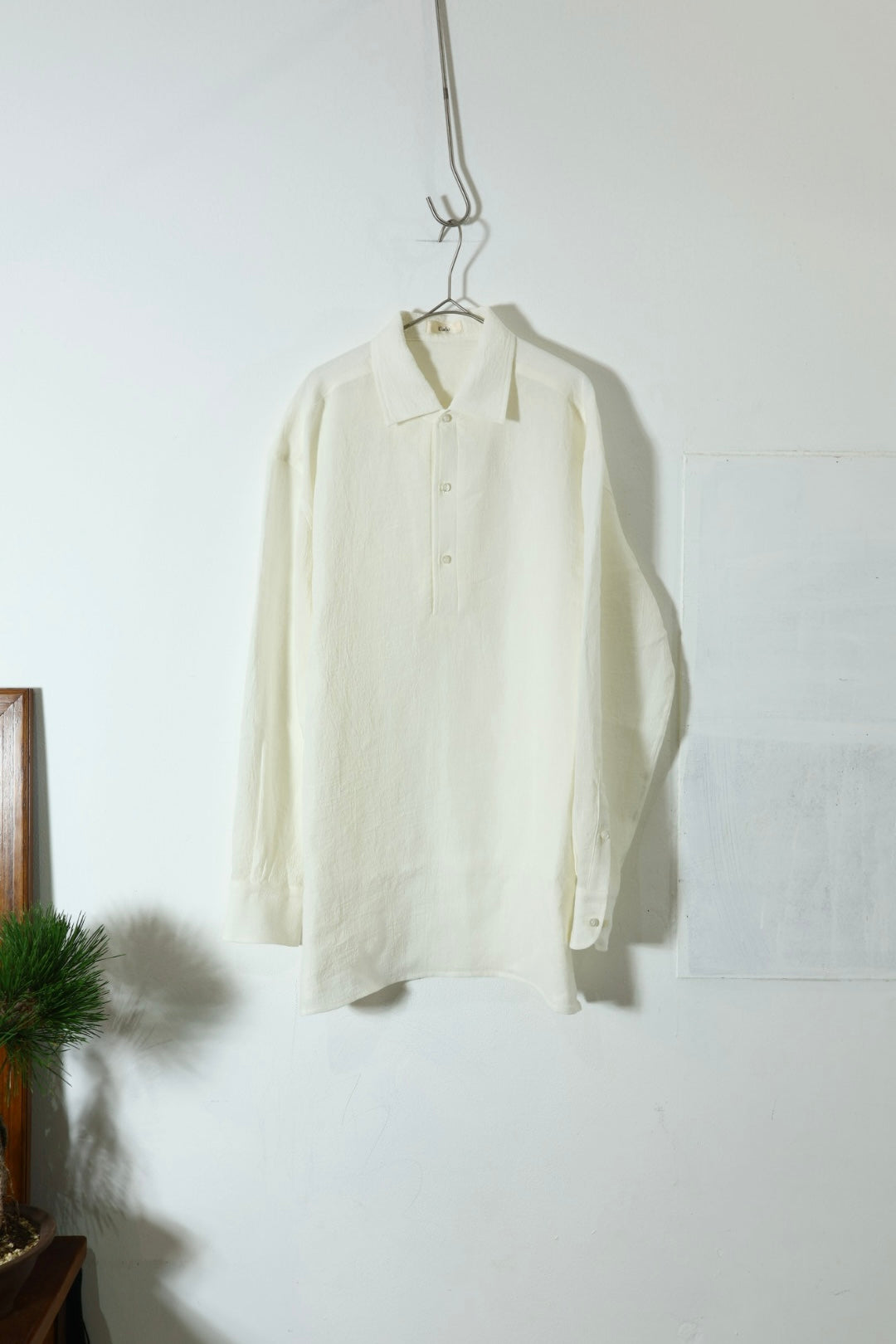 30%OFF【Cale】WATER TWISTED LINEN PULLOVER SHIRT (White)