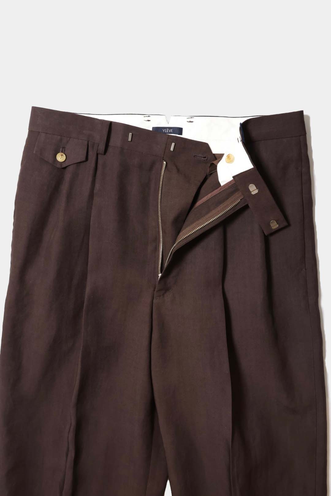 【YLÈVE】TENCEL TWO TUCK TROUSERS