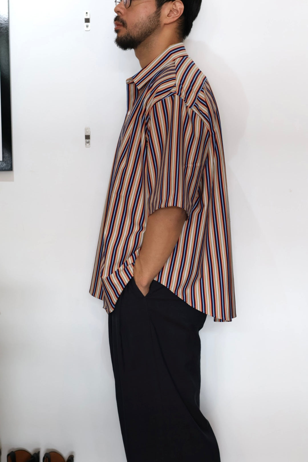 【KANEMASA PHIL.】46G Atmosphere Stripe S/S Shirt