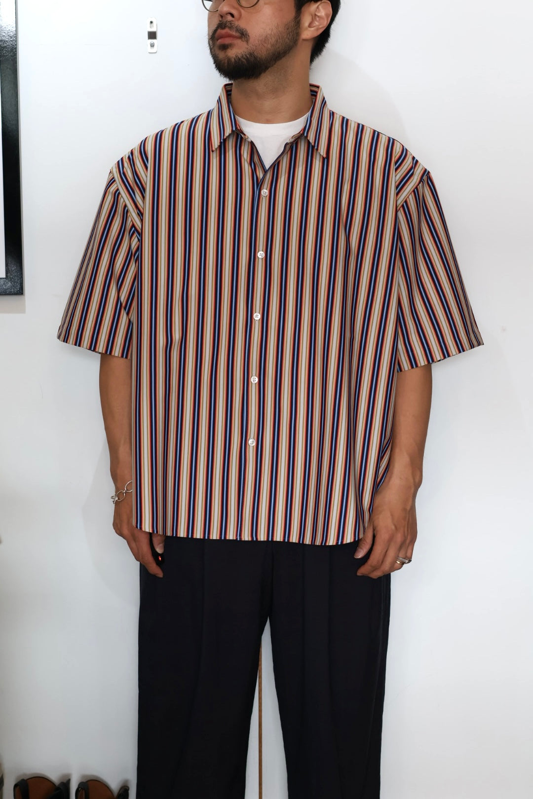 【KANEMASA PHIL.】46G Atmosphere Stripe S/S Shirt