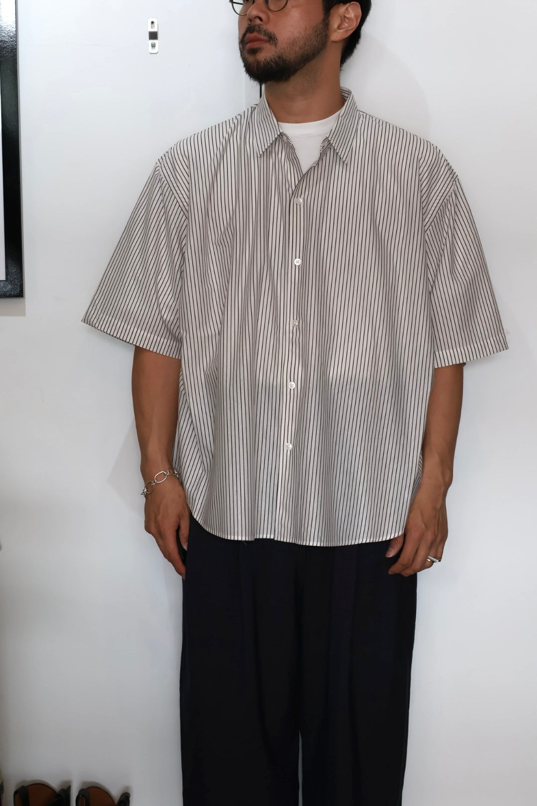 【KANEMASA PHIL.】46G Atmosphere Stripe S/S Shirt