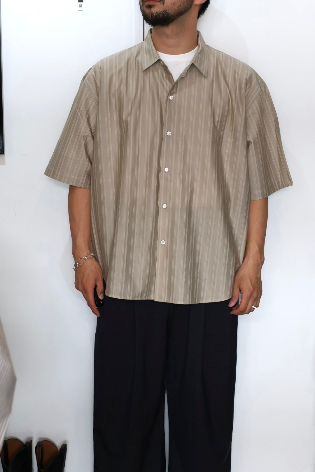 【KANEMASA PHIL.】46G Atmosphere Stripe S/S Shirt