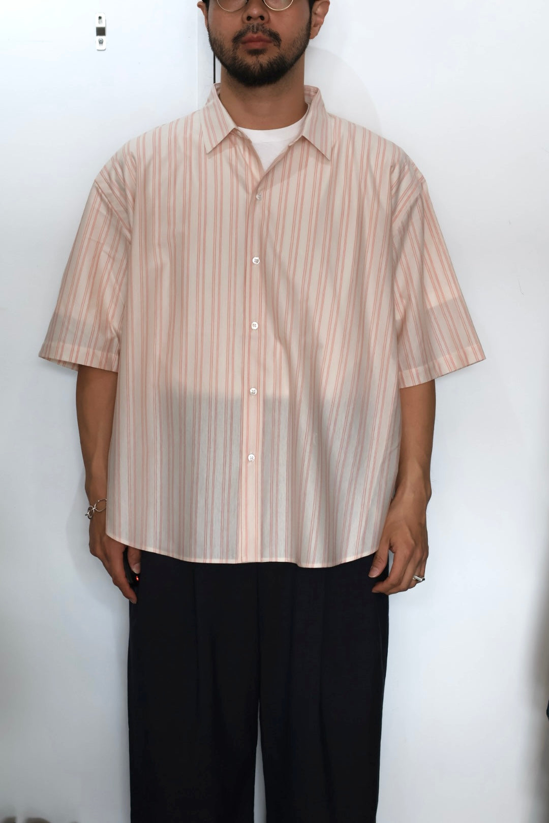 【KANEMASA PHIL.】46G Atmosphere Stripe S/S Shirt