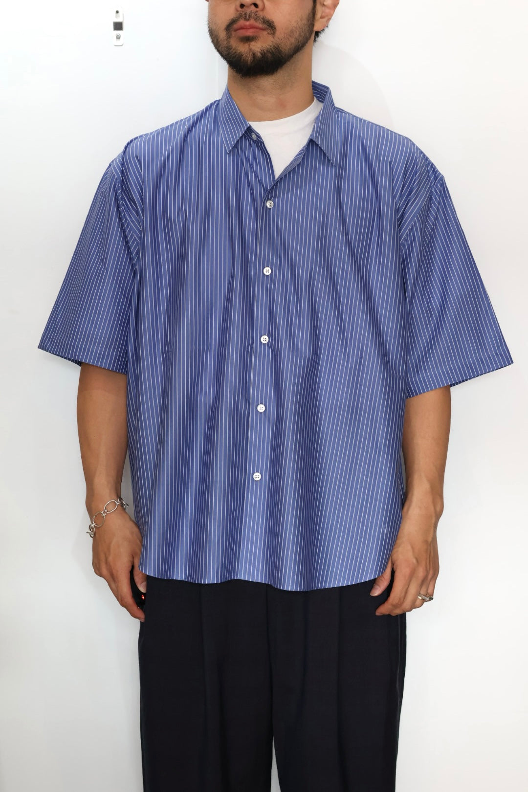 【KANEMASA PHIL.】46G Atmosphere Stripe S/S Shirt