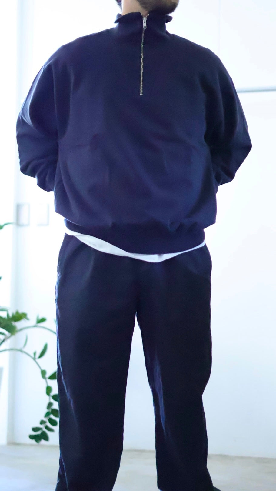 30%OFF【Y】ORGANIC COTTON BLEND HEAVY WEIGHT FLEECE HALF ZIP