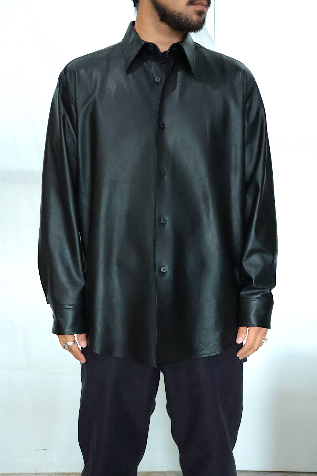 【Cale】 Lamb Leather Shirt