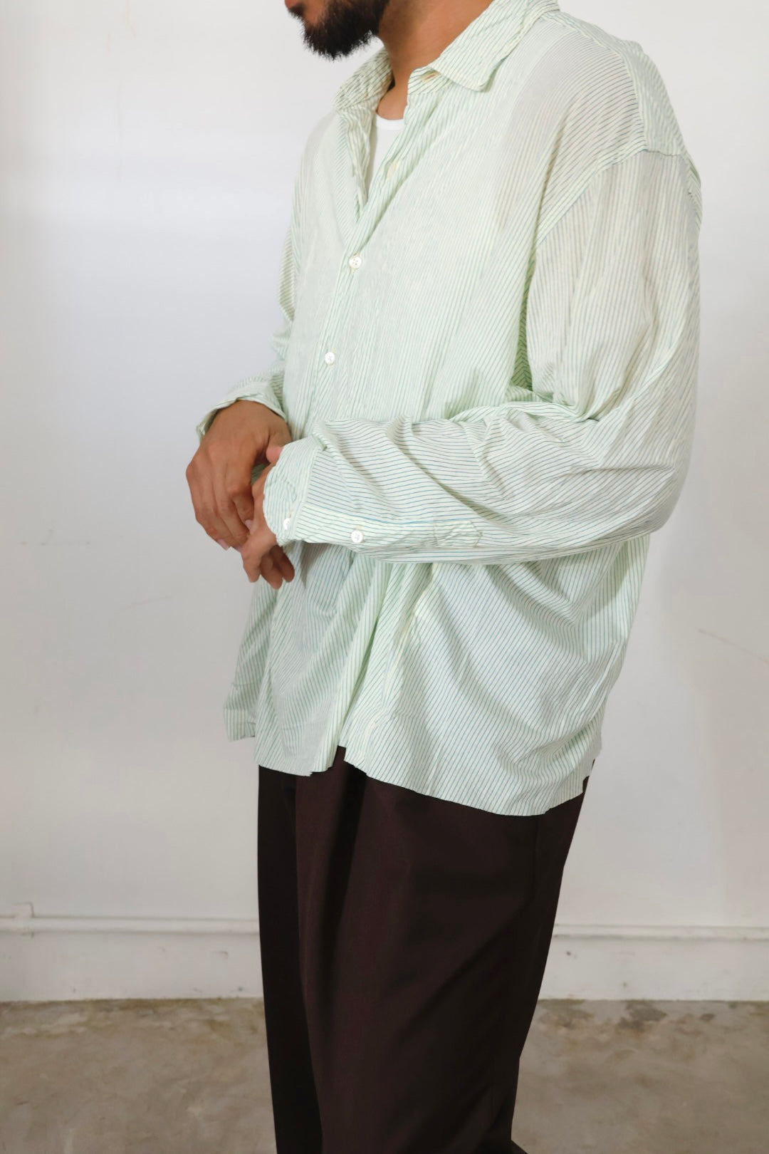 【KANEMASA PHIL.】46G Stripe Artisan Shirt