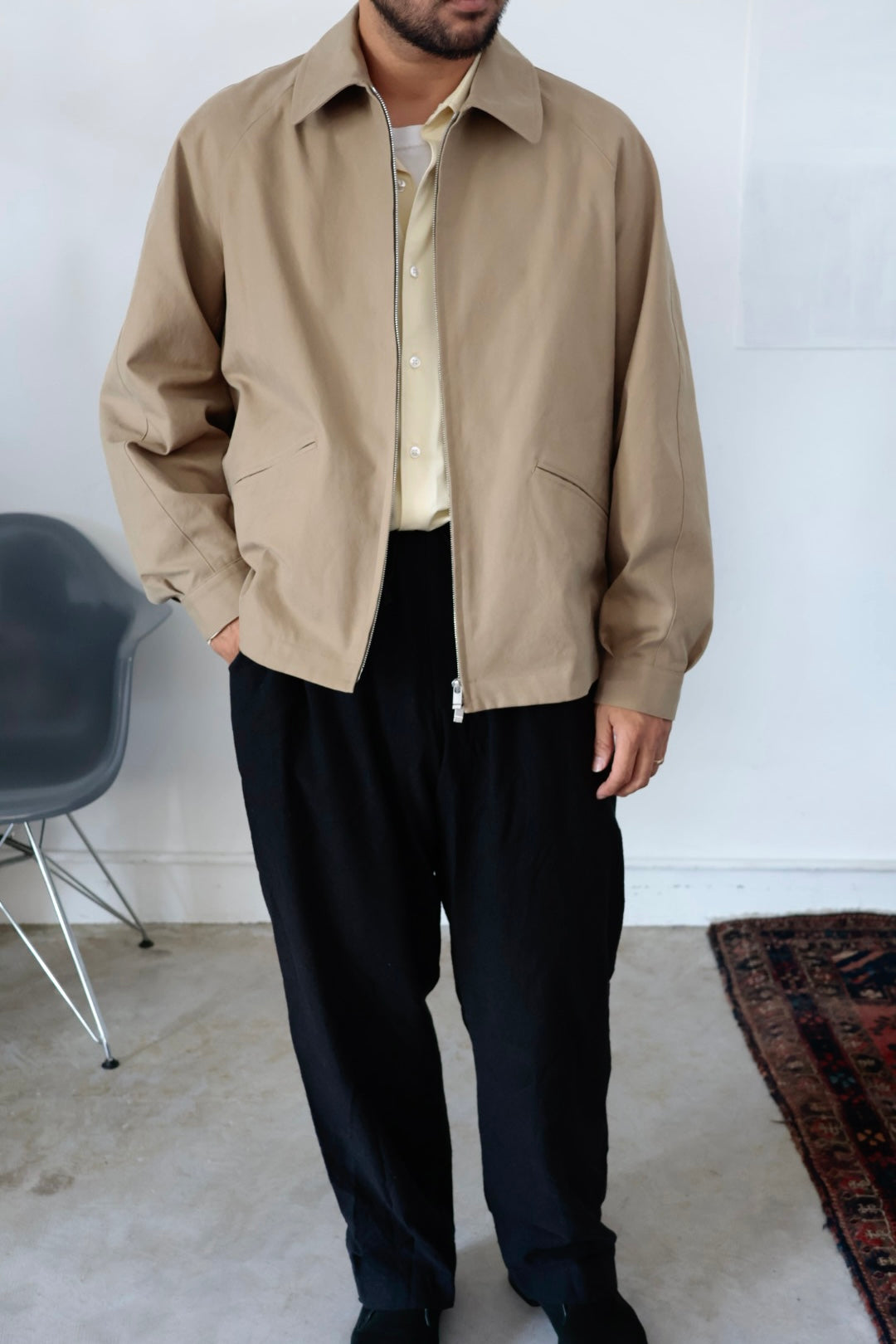 26SS【Cale】Lime Indigo Cotton Silk Shirt