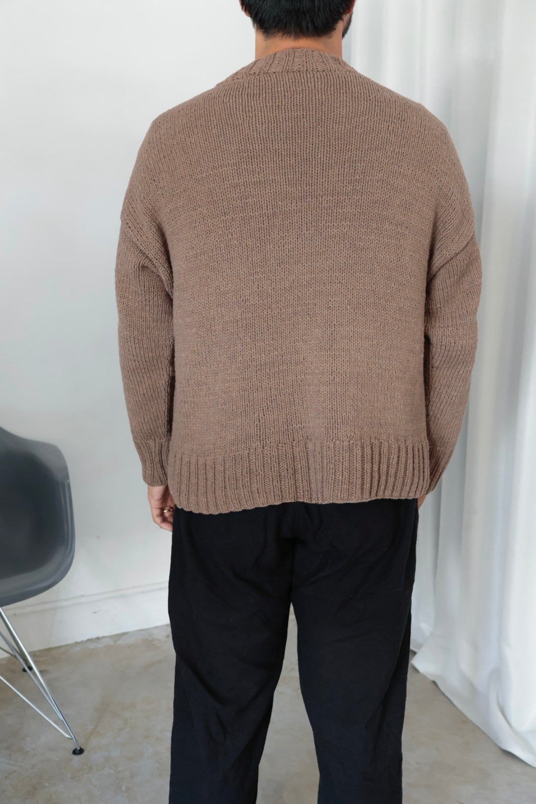 【Cale】 Cotton Hand Knit Pullover / Taupe
