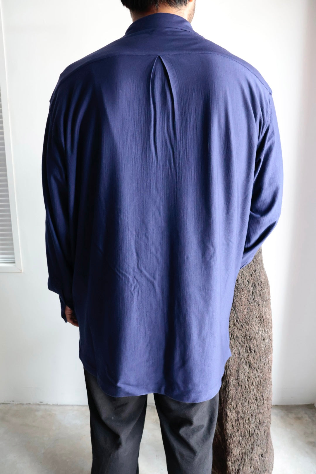 【KANEMASA PHIL.】36G Wool Fulling Ideal Shirt / PURPLE NAVY