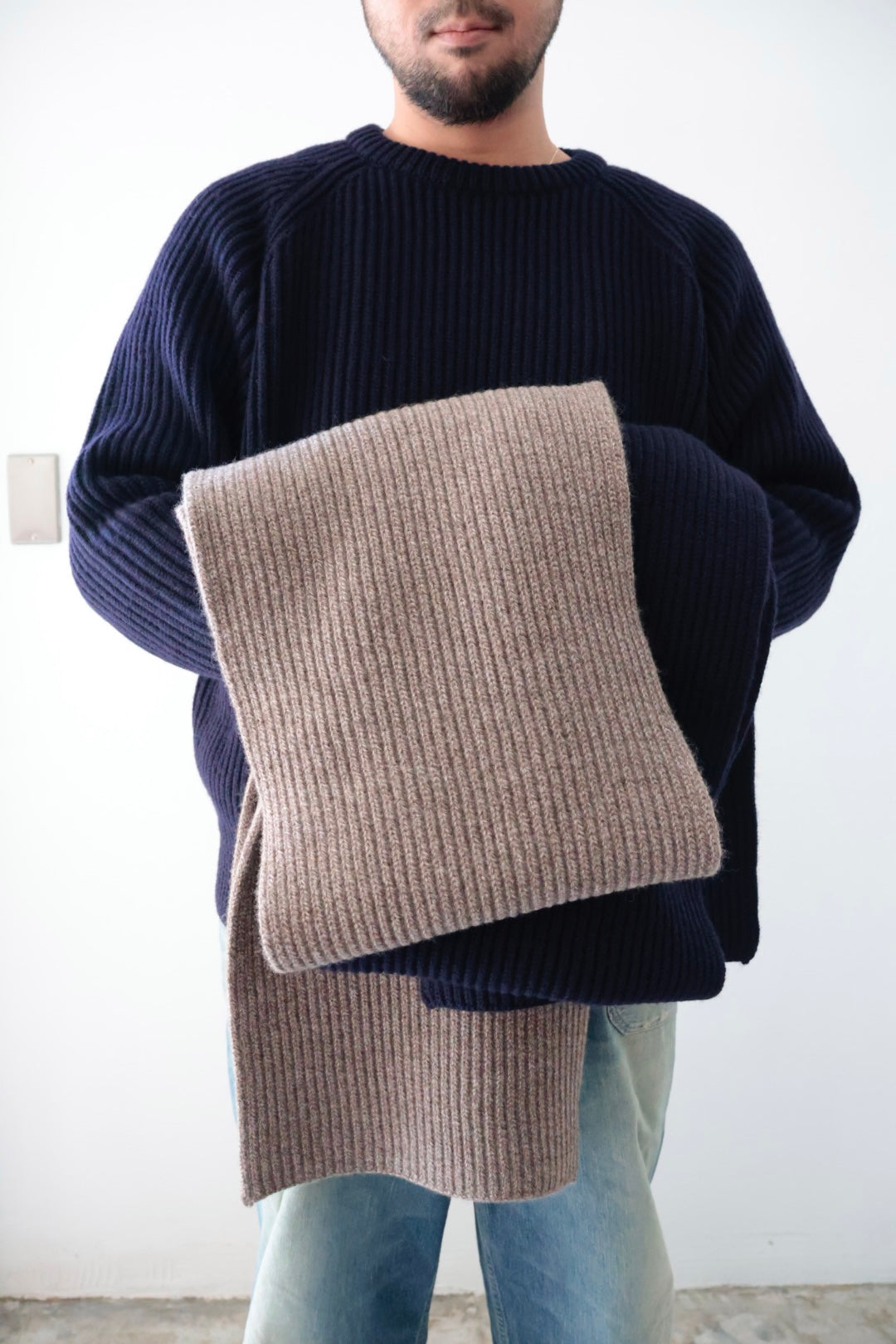【Urig】5G KNIT MUFFLER / Etoupe , Navy