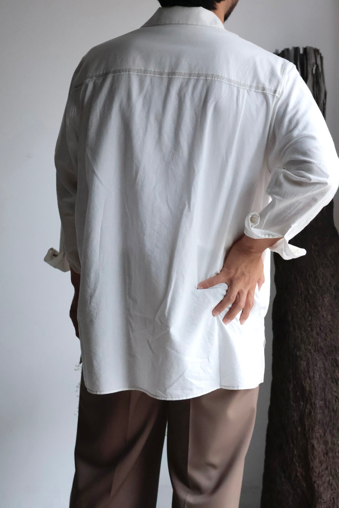 26SS【Cale】Lime Indigo Cotton Silk Shirt