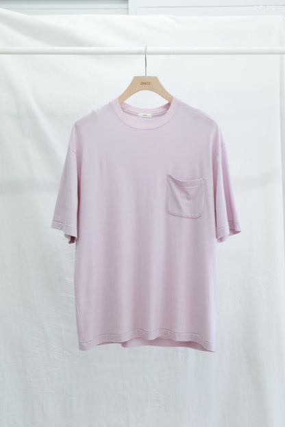 awasa / Super 100's ウール Tシャツ "light pink"