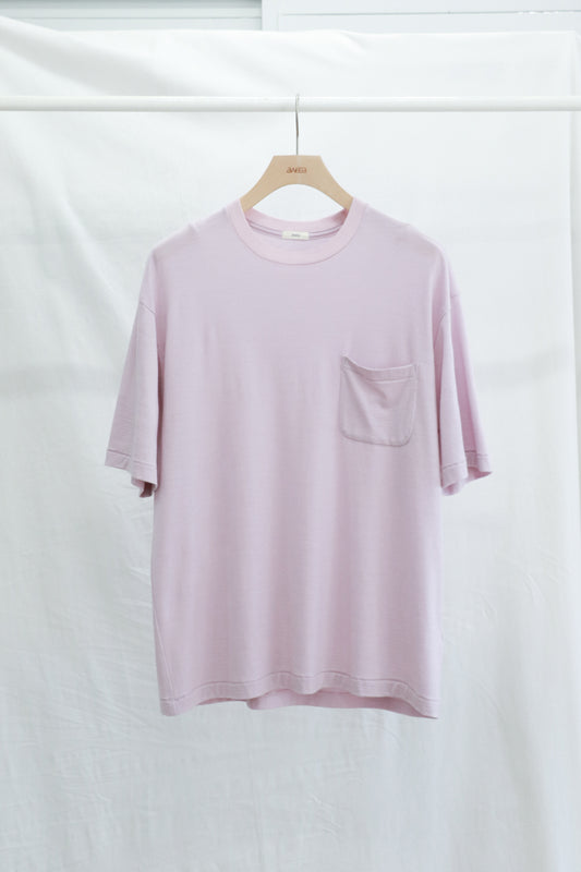 awasa / Super 100's ウール Tシャツ "light pink"