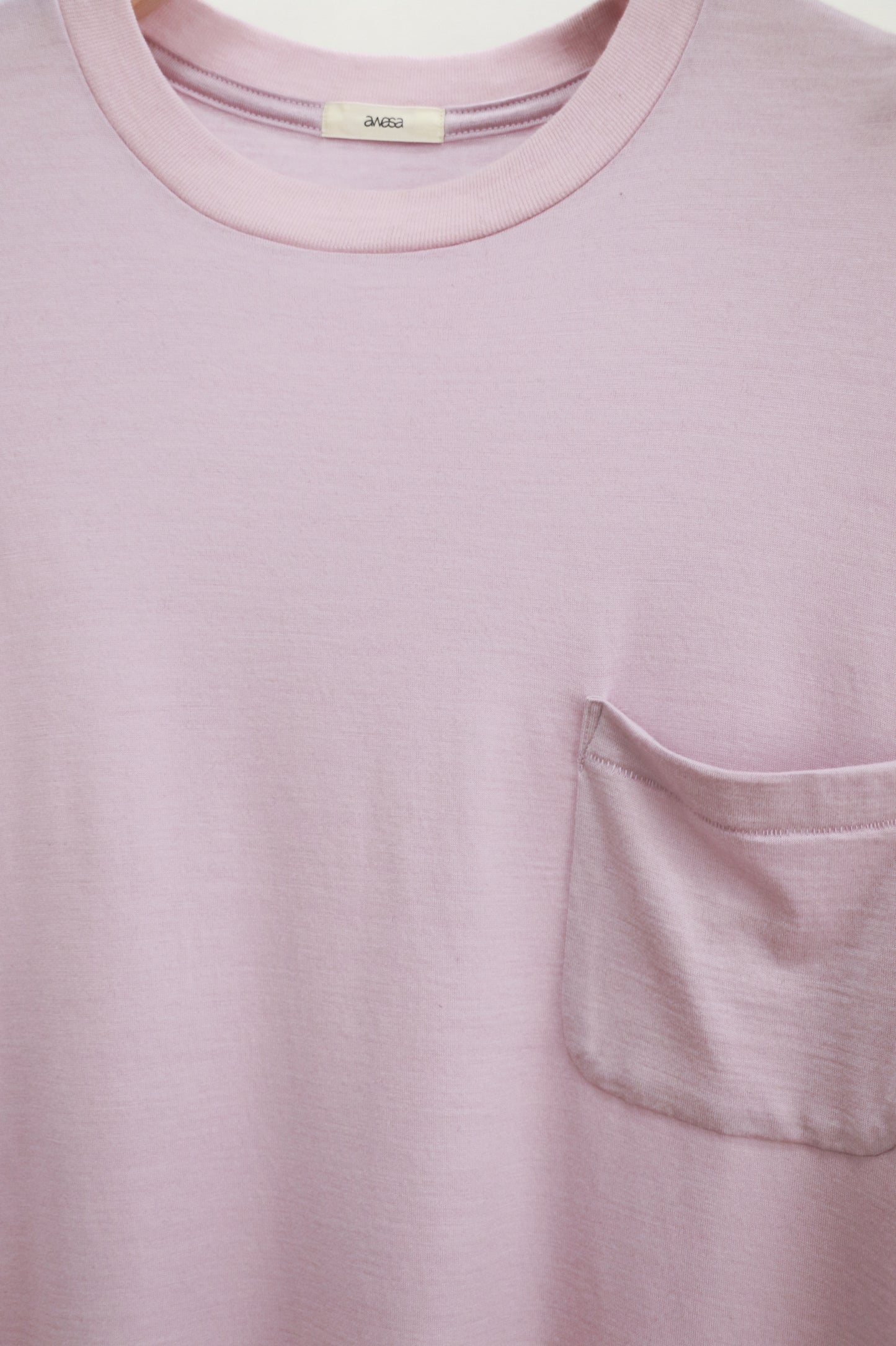 awasa / Super 100's ウール Tシャツ "light pink"