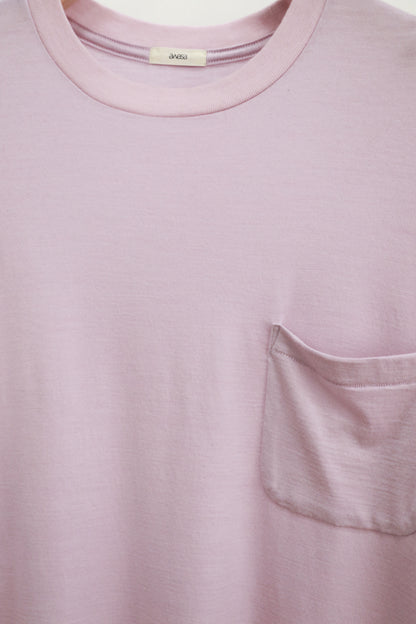 awasa / Super 100's ウール Tシャツ "light pink"