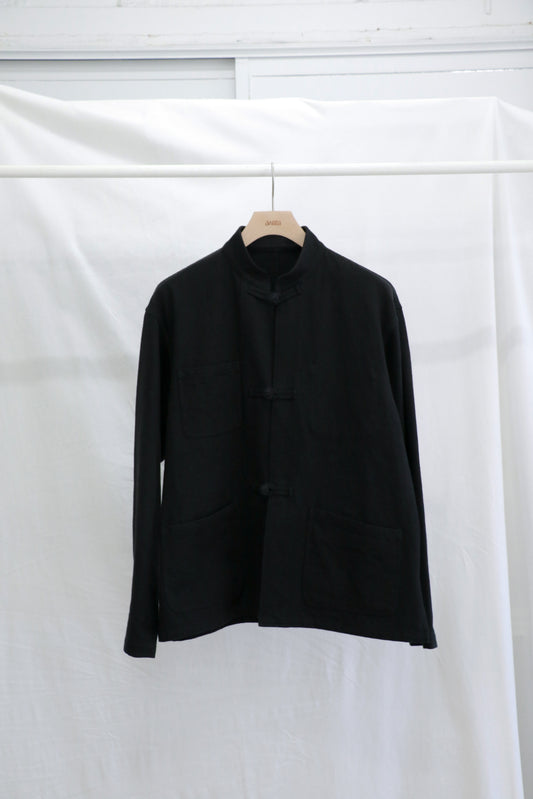 awasa / コットンリネンギャバジン チャイナジャケット