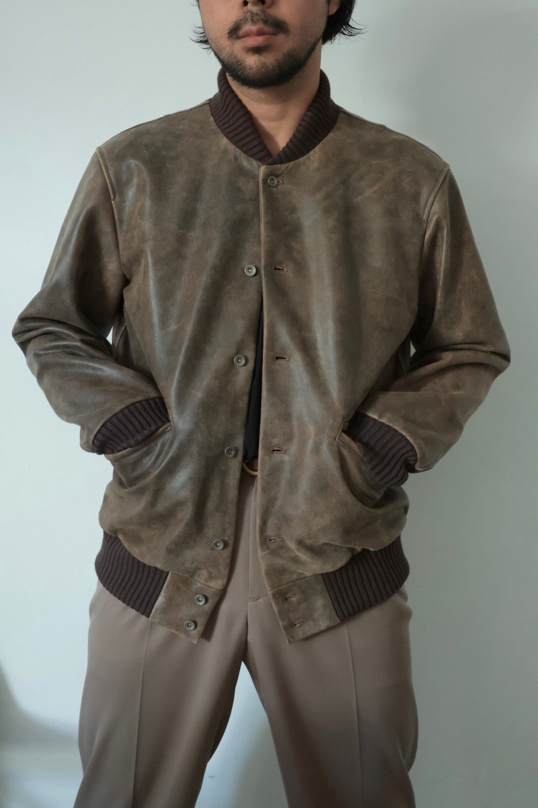【Cale】ANTIQUE CALF AWARD JACKET