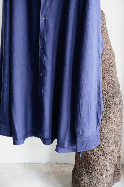 【KANEMASA PHIL.】36G Wool Fulling Ideal Shirt / PURPLE NAVY