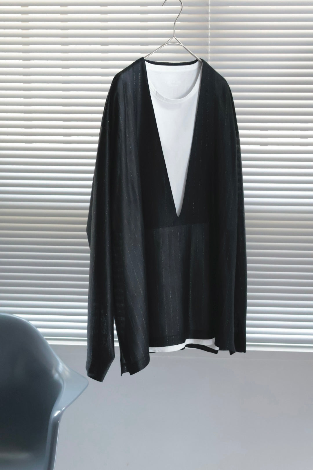 26SS【KANEMASA PHIL.】28G Silk Ramie Stripe LS Tee – Mo