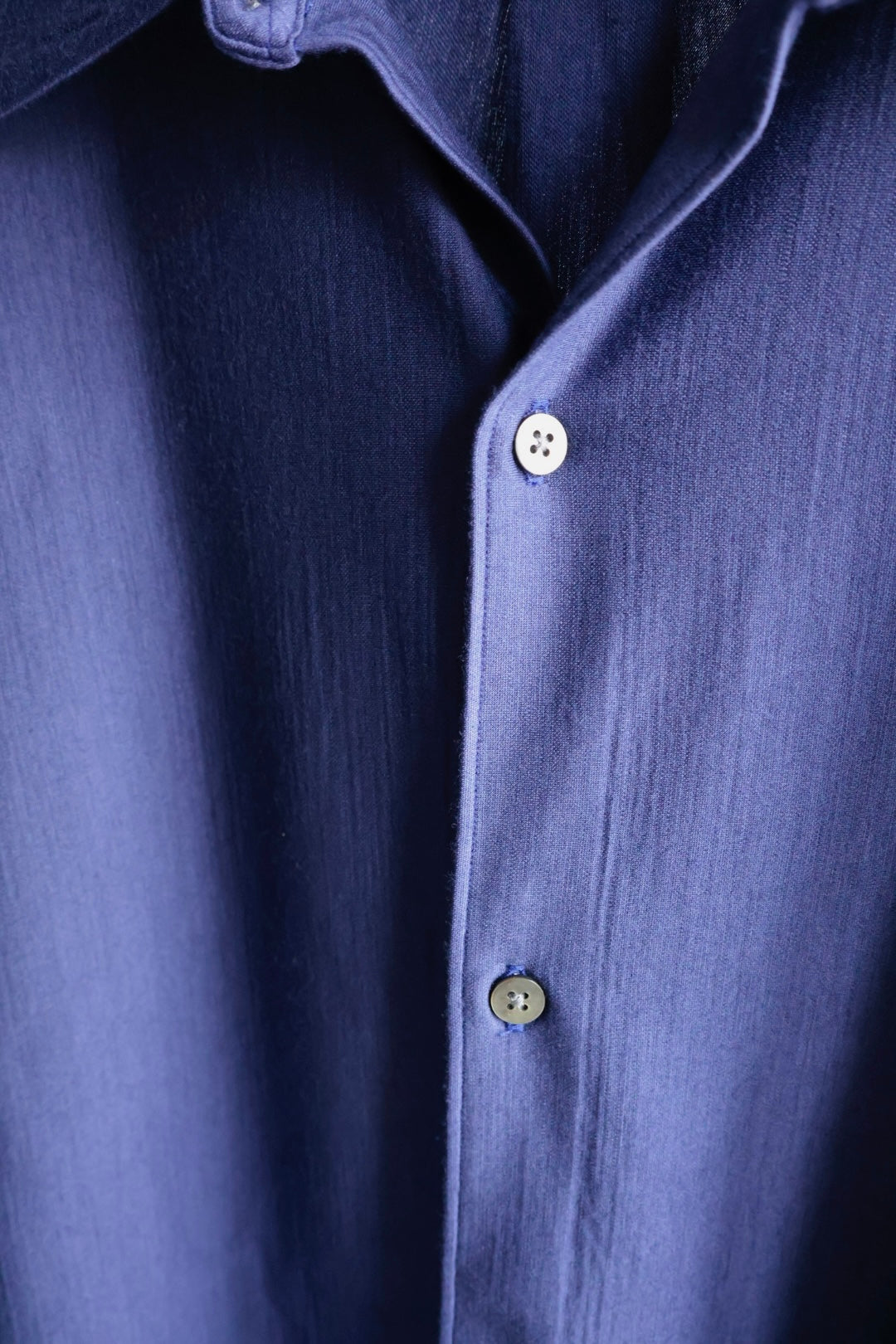 【KANEMASA PHIL.】36G Wool Fulling Ideal Shirt / PURPLE NAVY