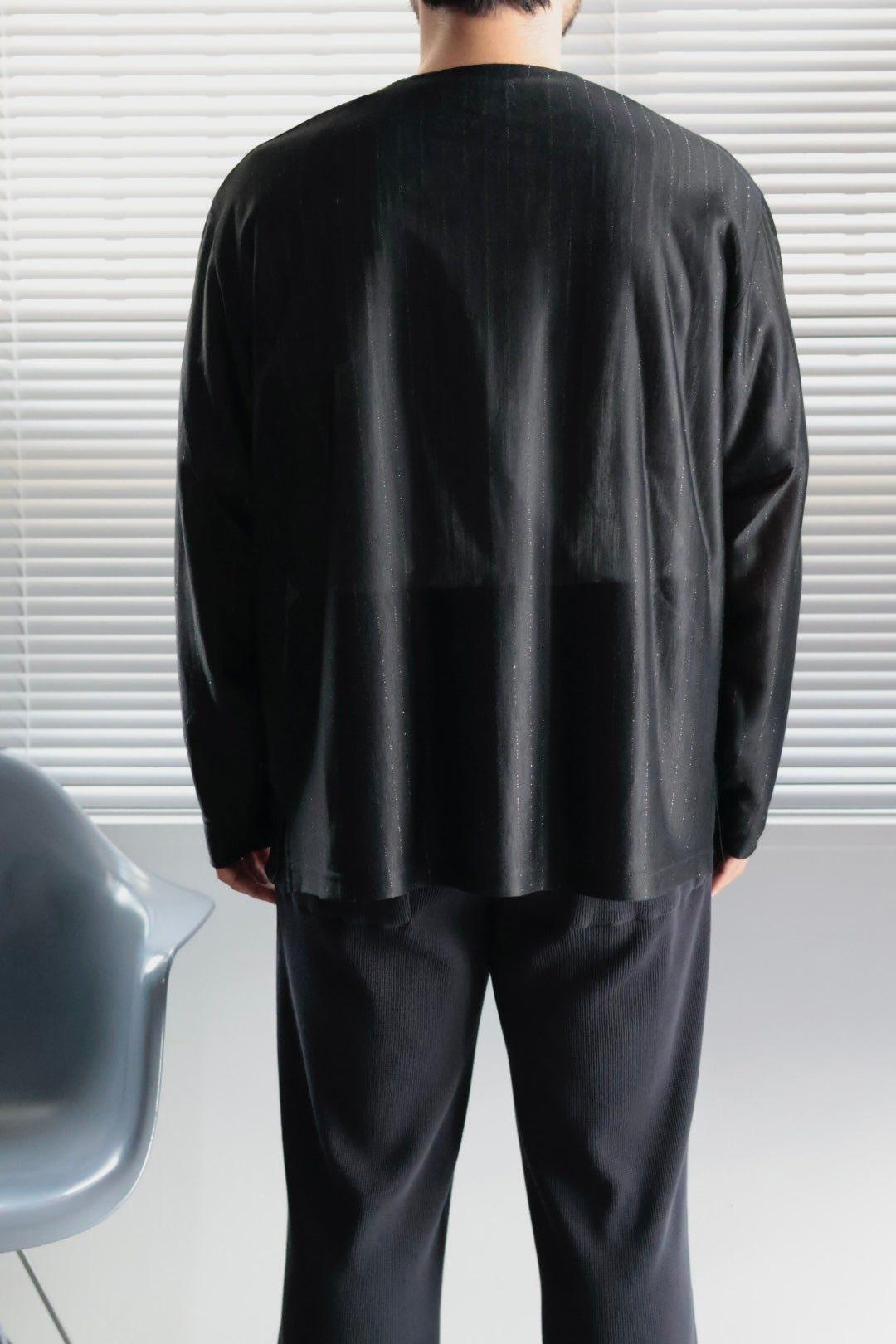 20%OFF【KANEMASA PHIL.】28G Silk Ramie Stripe LS Tee – Mo