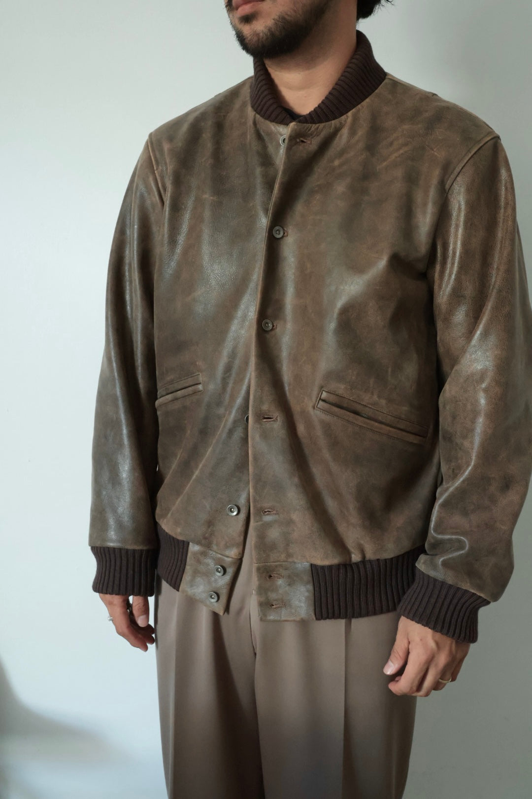 【Cale】ANTIQUE CALF AWARD JACKET