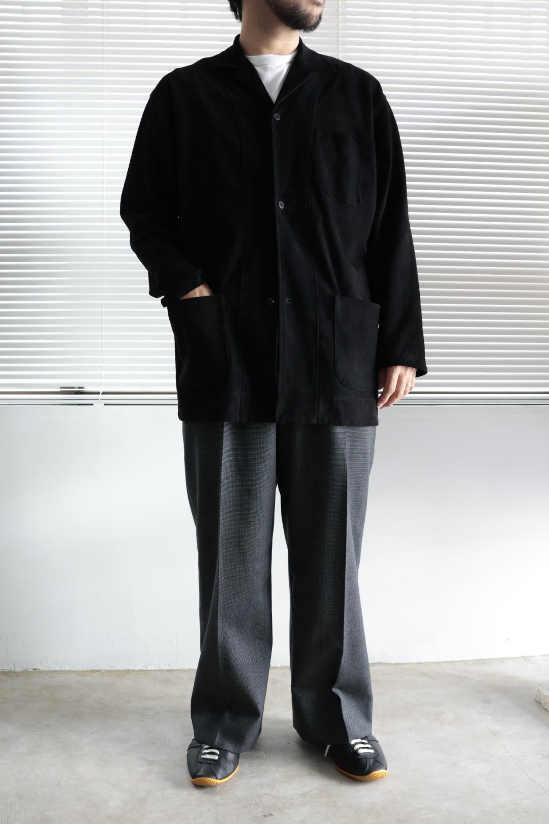 26SS【谷吹】Two intuck wide trousers -Gray- BISHU Wool