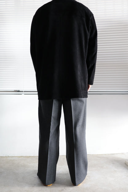 26SS【谷吹】Two intuck wide trousers -Gray- BISHU Wool