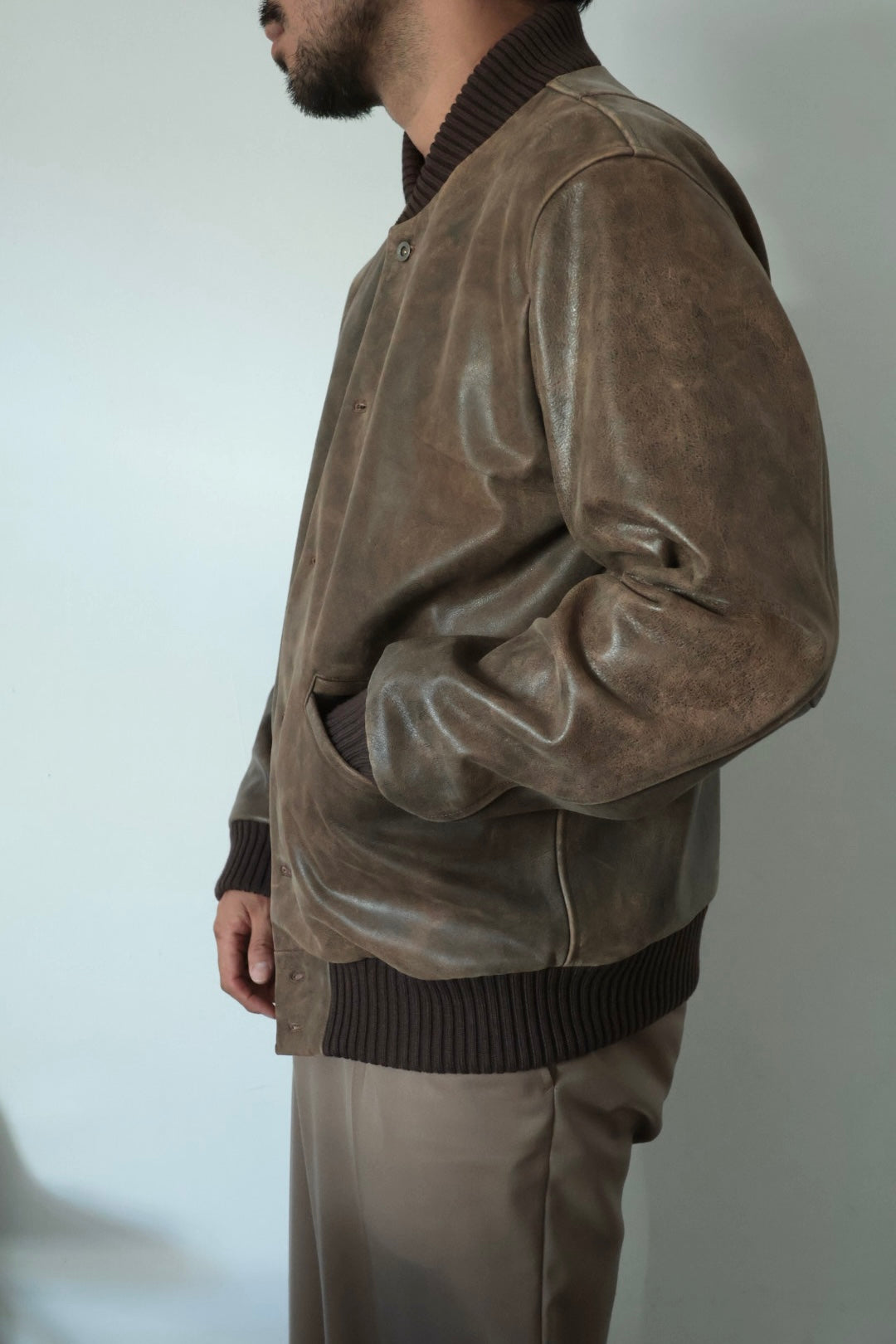 【Cale】ANTIQUE CALF AWARD JACKET