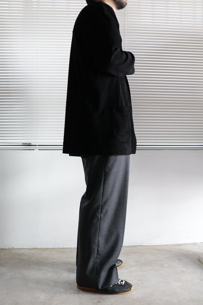 26SS【谷吹】Two intuck wide trousers -Gray- BISHU Wool