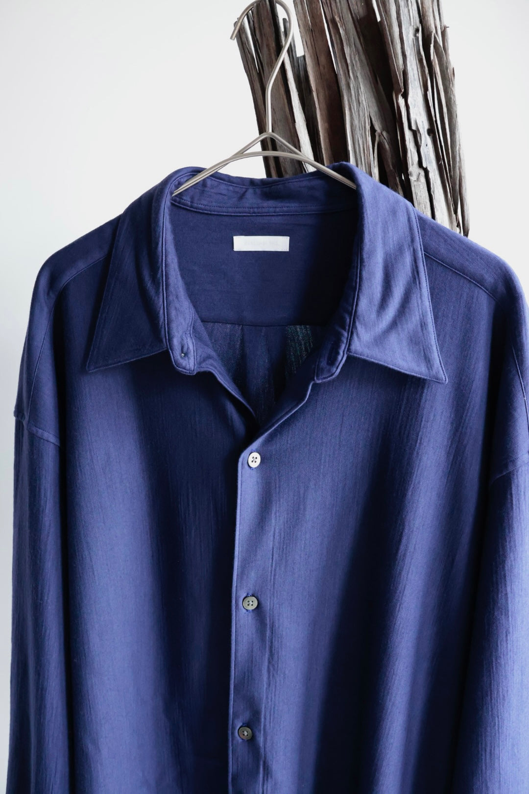 【KANEMASA PHIL.】36G Wool Fulling Ideal Shirt / PURPLE NAVY