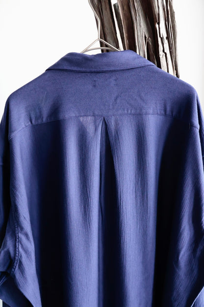 【KANEMASA PHIL.】36G Wool Fulling Ideal Shirt / PURPLE NAVY