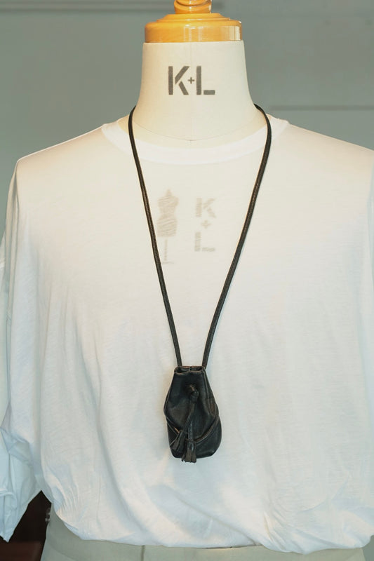 【Thumbindex】Mini KINCHAKU Necklace  Black